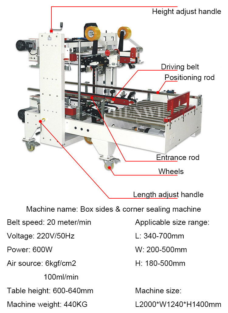 Henwi HWAM-Carton Forming Sealing Machine Line Corrugated Paper Box Opening Unpacking Folding Sealing Machine Tape Sealer