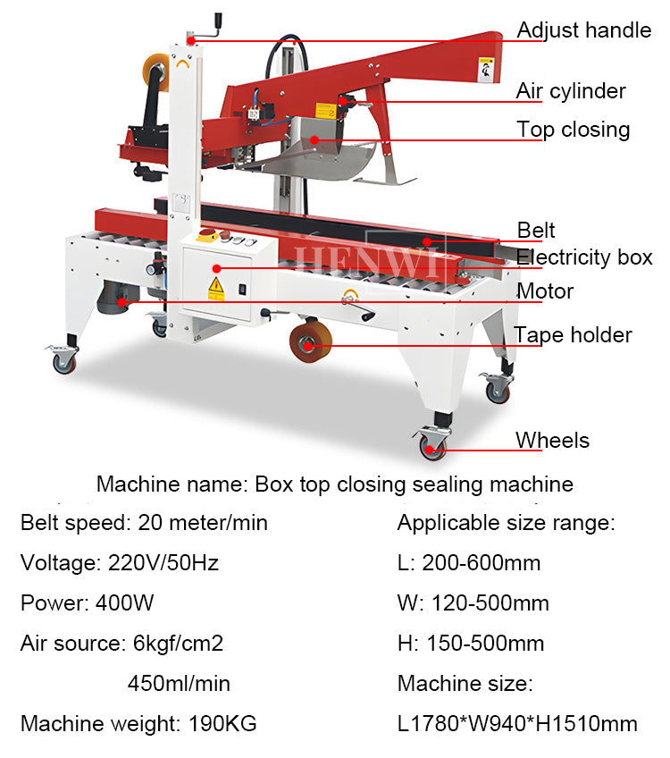 Henwi HWAM-Carton Forming Sealing Machine Line Corrugated Paper Box Opening Unpacking Folding Sealing Machine Tape Sealer