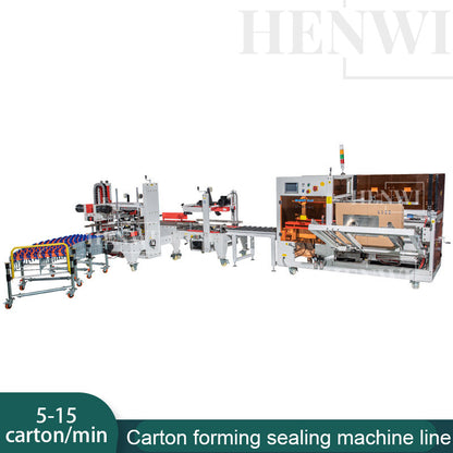 Henwi HWAM-Carton Forming Sealing Machine Line Corrugated Paper Box Opening Unpacking Folding Sealing Machine Tape Sealer