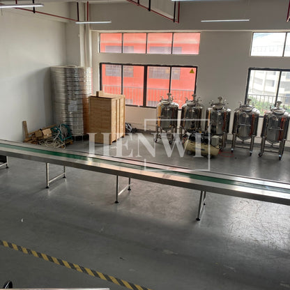 Henwi HWAM-5 Meters PVC Belt Conveyor Operation Table SUS Operating Desk Conveying Equipment