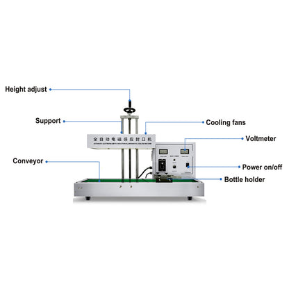 Henwi HWAM-Desktop Air Cooling Induction Sealer Continuous Aluminum Foil Electromagnetic Induction Sealing Machine For Plastic Glass Bottle Jar