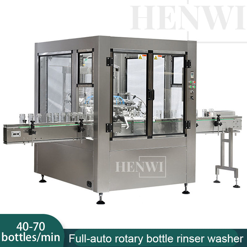 Henwi HWAM-Full-Auto Rotary Model Bottle Rinser Washer Glass Bottle Air Cleaner Machine Plastic Jar Water Rinsing Air Washing Machine Can Dust Remover