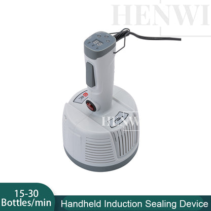 Henwi HWFCL- 1 Nozzle Semi-Auto Liquid Mixing Heating Bottling Filling Machine One Head Bottle Filler With Mixer Heater with Semi Automatic Bottle Cover Cap Capping Labeling Machine Line with Handheld Induction Sealing Device with Cooling Tunnel