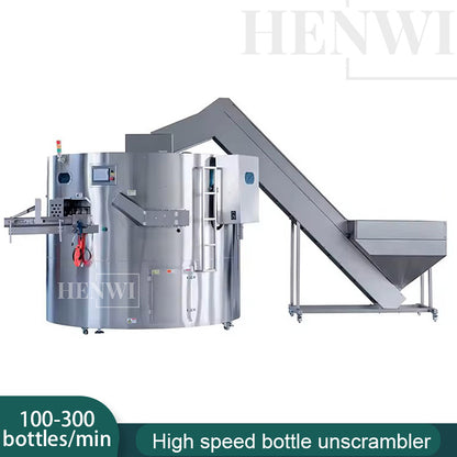 Henwi HWAM-High Speed Bottle Unscrambler Plastic Bottle Aluminum Can Metal Tin Sorting Arranging Loading Feeding Feeder Machine