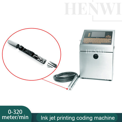 Henwi HWAM-A470 Ink Printing Coding Machine Industrial Nozzle Automatic Inkjet Printer for Eggs Bottle Carton Pouch Date Expiry Digital