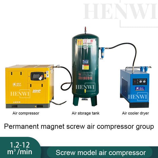 Henwi HWAM-7.5-15KW Rotary Screw Air Compressors Permanent Magnet Screw Variable Frequency Air Compressor
