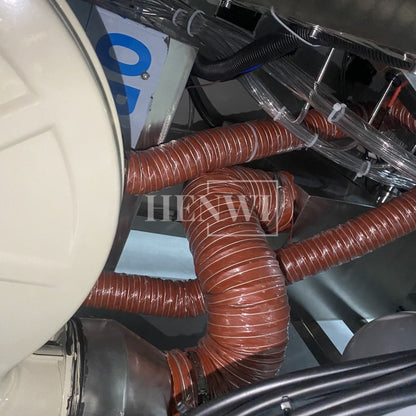 Henwi HWAM-Semi-Auto Linear Clamping Model Air Type Bottle Rinser Washer Ionized Air Glass Jar Bottle Cleaning Machine Dust Remover Bottle Cleaning Machine