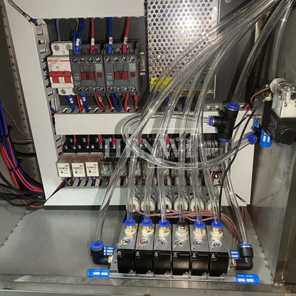 Henwi HWAM-Semi-Auto Linear Clamping Model Air Type Bottle Rinser Washer Ionized Air Glass Jar Bottle Cleaning Machine Dust Remover Bottle Cleaning Machine