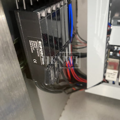 Henwi HWAM-Semi-Auto Linear Clamping Model Air Type Bottle Rinser Washer Ionized Air Glass Jar Bottle Cleaning Machine Dust Remover Bottle Cleaning Machine