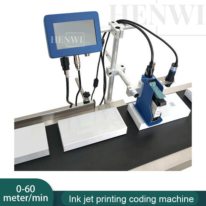 Henwi HWAM-Z190 Ink Printing Coding Machine Inkjet Printer Conveyor Portable Stainless Steel Coder Low Noise Ink Jet Printing Machinery