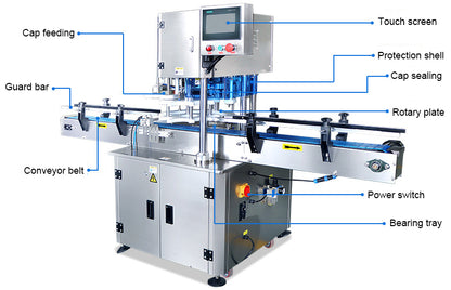 Henwi HWCM-ATC Automatic Aluminum Cover Crimping Capping Sealing Machine Lid Crimper Capper Sealer Machine for Plastic Bottle Aluminum Tin Pop Can