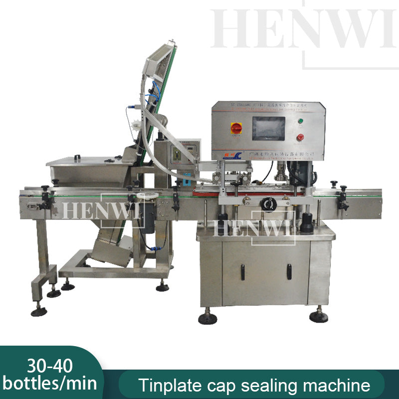 Henwi HWCM-GTC Glass Bottle Tinplate Cap Sealing Machine Bottle Screwing Capping Sealing Machine Cover Sealer