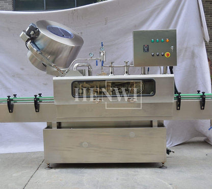Henwi HWCM-VSC Vacuum Steam Cap Glass Bottle Tinplate Lid Capping Sealing Machine Metal Lid Capper Sealer Machine