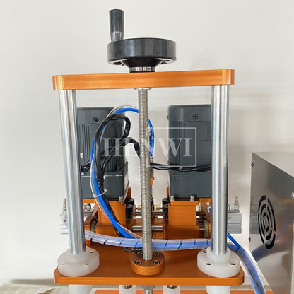 Henwi HWCM-S-W4 Semi-Auto Desktop 4 Wheels Capper Bottle Screwing Capping Sealing Machine Cover Manual Sealer Machine