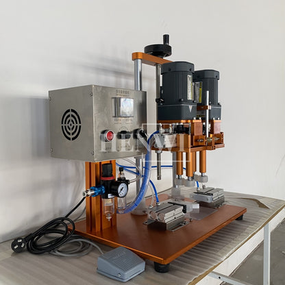 Henwi HWCM-S-W4 Semi-Auto Desktop 4 Wheels Capper Bottle Screwing Capping Sealing Machine Cover Manual Sealer Machine