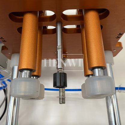 Henwi HWCM-S-W4 Semi-Auto Desktop 4 Wheels Capper Bottle Screwing Capping Sealing Machine Cover Manual Sealer Machine