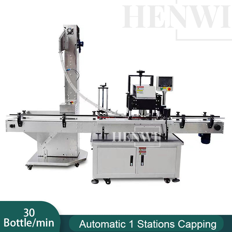 Henwi HWCM-W4 Automatic 1 Station 4 Wheels Capper Bottle Screwing Capping Sealing Machine Cover Sealer