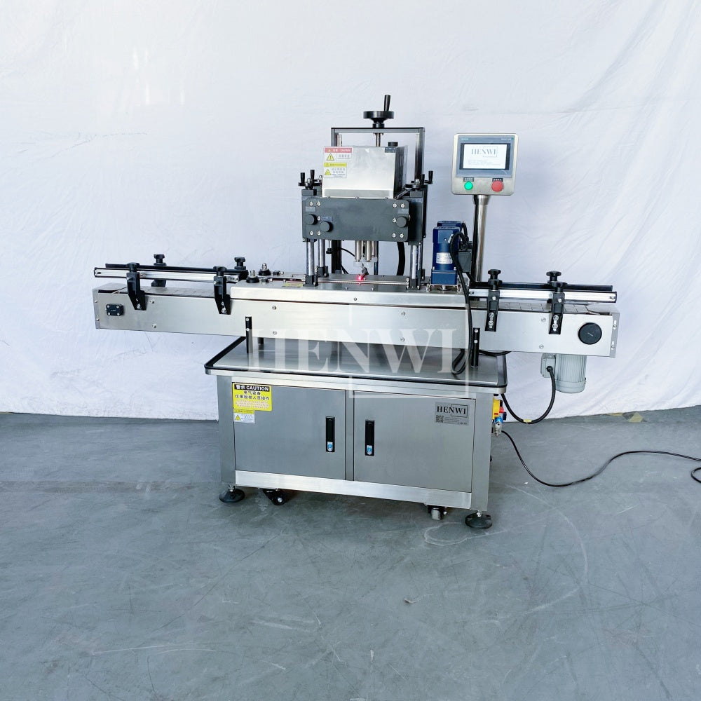 Henwi HWCM-W4 Automatic 1 Station 4 Wheels Capper Bottle Screwing Capping Sealing Machine Cover Sealer