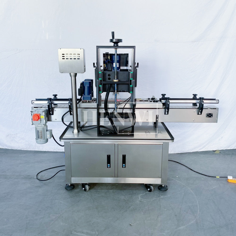 Henwi HWCM-W4 Automatic 1 Station 4 Wheels Capper Bottle Screwing Capping Sealing Machine Cover Sealer