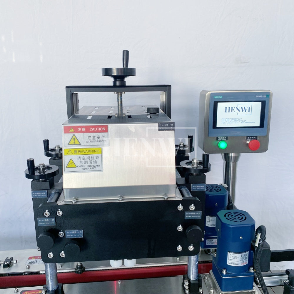 Henwi HWCM-W4 Automatic 1 Station 4 Wheels Capper Bottle Screwing Capping Sealing Machine Cover Sealer
