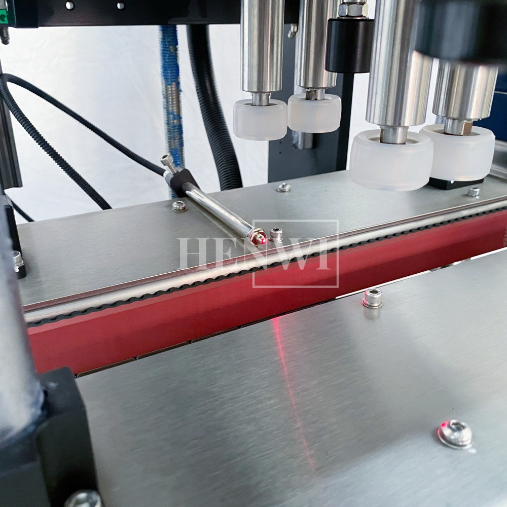 Henwi HWCM-W4 Automatic 1 Station 4 Wheels Capper Bottle Screwing Capping Sealing Machine Cover Sealer