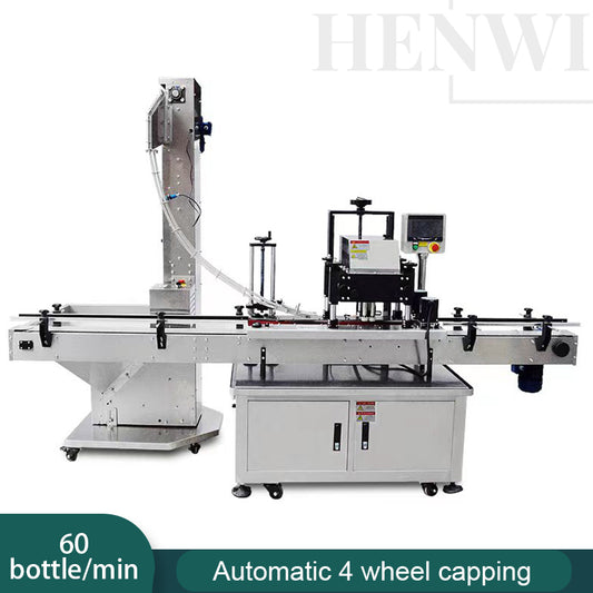 Henwi HWCM-W4 Automatic 4 Wheels Capper Bottle Screwing Capping Sealing Machine Cover Sealer