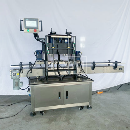 Henwi HWCM-W4x2 Automatic 2 Stations 4 Wheels Capper Bottle Screwing Capping Sealing Machine Cover Sealer