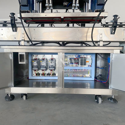 Henwi HWCM-W4x2 Automatic 2 Stations 4 Wheels Capper Bottle Screwing Capping Sealing Machine Cover Sealer