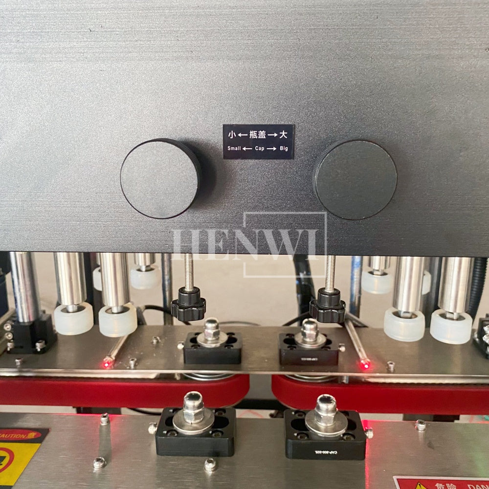 Henwi HWCM-W4x2 Automatic 2 Stations 4 Wheels Capper Bottle Screwing Capping Sealing Machine Cover Sealer