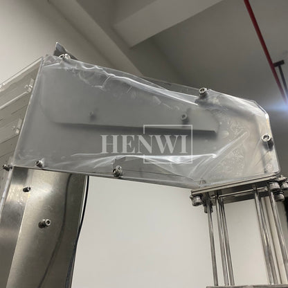 Henwi HWCM-W4x2 Automatic 2 Stations 4 Wheels Capper Bottle Screwing Capping Sealing Machine Cover Sealer with Automatic Cap Lifting Elevator Feeding Machine