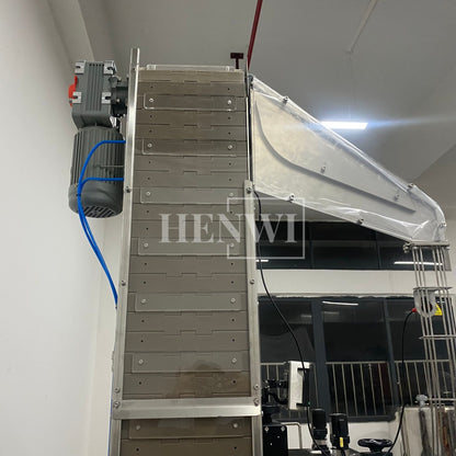 Henwi HWCM-W4x2 Automatic 2 Stations 4 Wheels Capper Bottle Screwing Capping Sealing Machine Cover Sealer with Automatic Cap Lifting Elevator Feeding Machine