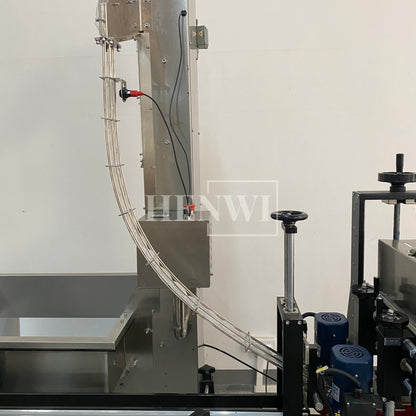 Henwi HWCM-W4x2 Automatic 2 Stations 4 Wheels Capper Bottle Screwing Capping Sealing Machine Cover Sealer with Automatic Cap Lifting Elevator Feeding Machine