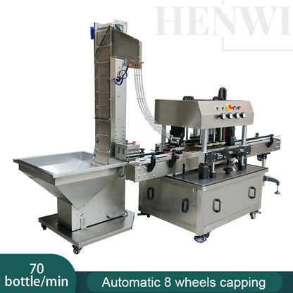 Henwi HWCM-W8 Automatic 8 Wheels High Speed Capper Bottle Screwing Capping Sealing Machine Cover Sealer