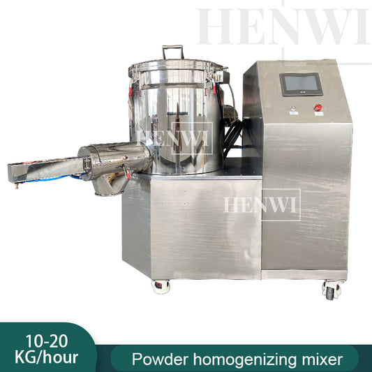 Henwi HWCZ-Powder Homogenizing Mixer Tank Ressuring Oil Spraying Powder Hitting Homogenizing Mixing Equipment Three Shaft Side-Beating Mixing Machine Tank