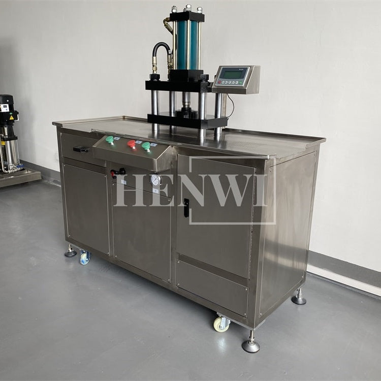 Henwi HWCZ-Semi Automatic Powder Pressing Machine Color Cosmetic Makeup Eye Shadow Pressed Powder Highlight Blush Making Pressing Machine