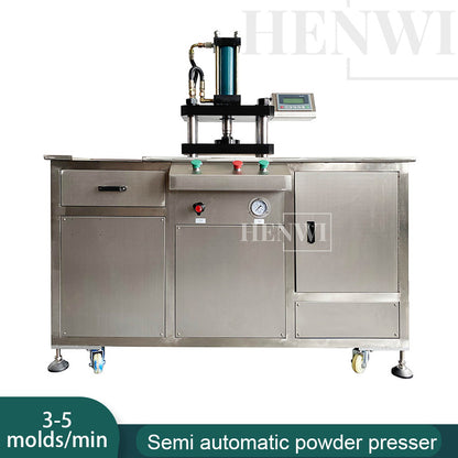 Henwi HWCZ-Semi Automatic Powder Pressing Machine Color Cosmetic Makeup Eye Shadow Pressed Powder Highlight Blush Making Pressing Machine