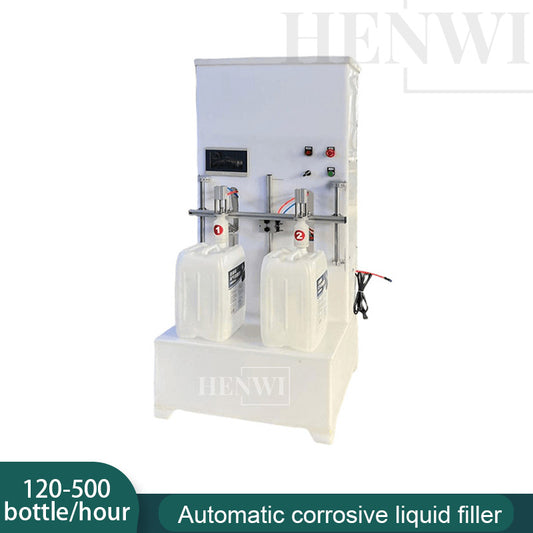 Henwi HWFF-2 Nozzles Big Drum Barrel  Corrosion Resistance Filler Anti Corrosive PP Acid Chemical Liquid Vertical Filling Machine