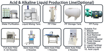 Henwi HWFF-4-32 Nozzles Anti Corrosive Automatic Filler Rust Disinfectant Remover Kitchen Toilet Cleaner Bleach Liquid Alkaline Filling Machine