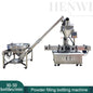 Henwi HWFM-Automatic 1 Nozzle Powder Filling Bottling Packing Machine Flour Grain Wheat Seasoning Powder Auger Bottling Filler Sealer Machine