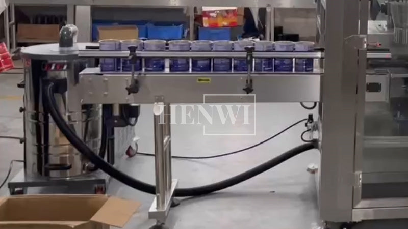 Henwi HWFM-Automatic 2 Nozzles Powder Filling Weighing Packing Machine Seasoning Albumen Protein Milk Powder Bottling Canning Seaming Machine