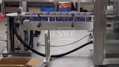 Henwi HWFM-Automatic 2 Nozzles Powder Filling Weighing Packing Machine Seasoning Albumen Protein Milk Powder Bottling Canning Seaming Machine