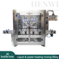 Henwi HWFCL- 8 Nozzles Automatic Constant Temperature Liquid Mixing Heating Bottling Filling Machine Mixer Heater with Cooling Tunnel with Bottle Cap Capping Sealing Machine Line with Air Cooling Model Aluminum Foil Induction Sealing Machine