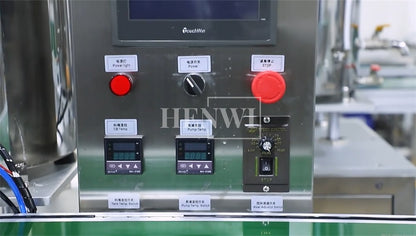 Henwi HWFM-F-CTF 1 Nozzle Full-Auto Constant Temperature Liquid Mixing Heating Bottling Filling Machine One Head Bottle Filler With Mixer Heater With Conveyor Belt