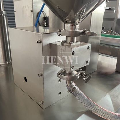 Henwi HWFM-G-1 One Nozzle Gear Pump Model Automatic Liquid Bottling Filling Packing Machine 1 Head Bottle Filler