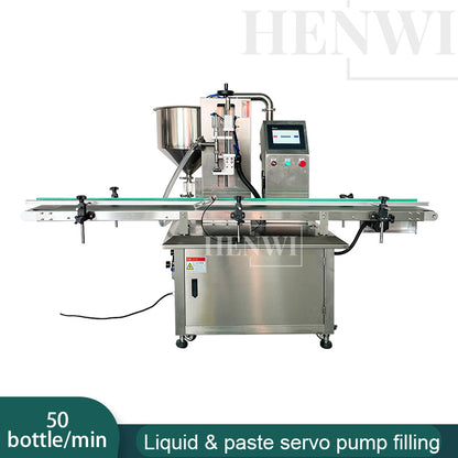 Henwi HWFM-G-1 One Nozzle Gear Pump Model Automatic Liquid Bottling Filling Packing Machine 1 Head Bottle Filler