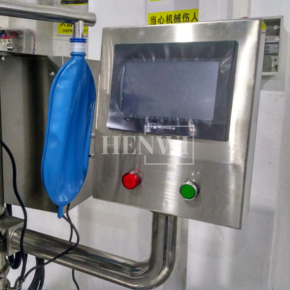 Henwi HWFM-CTF-12 Máquina automática de llenado y calentamiento de líquidos a temperatura constante con doce boquillas Llenadora de botellas de 12 cabezales con mezclador y calentador