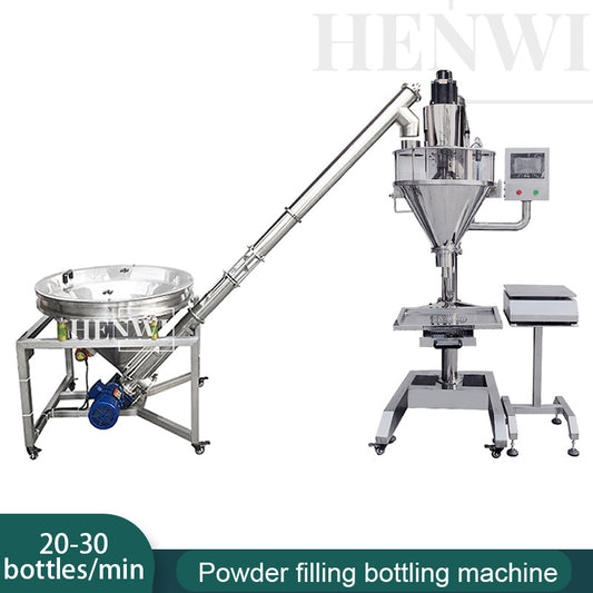 Henwi HWFM-Manual 1 Nozzle Powder Filling Packing Machine Coffee Cocoa Ginger Bean Powder Screw Bottling Filling Packing Machine