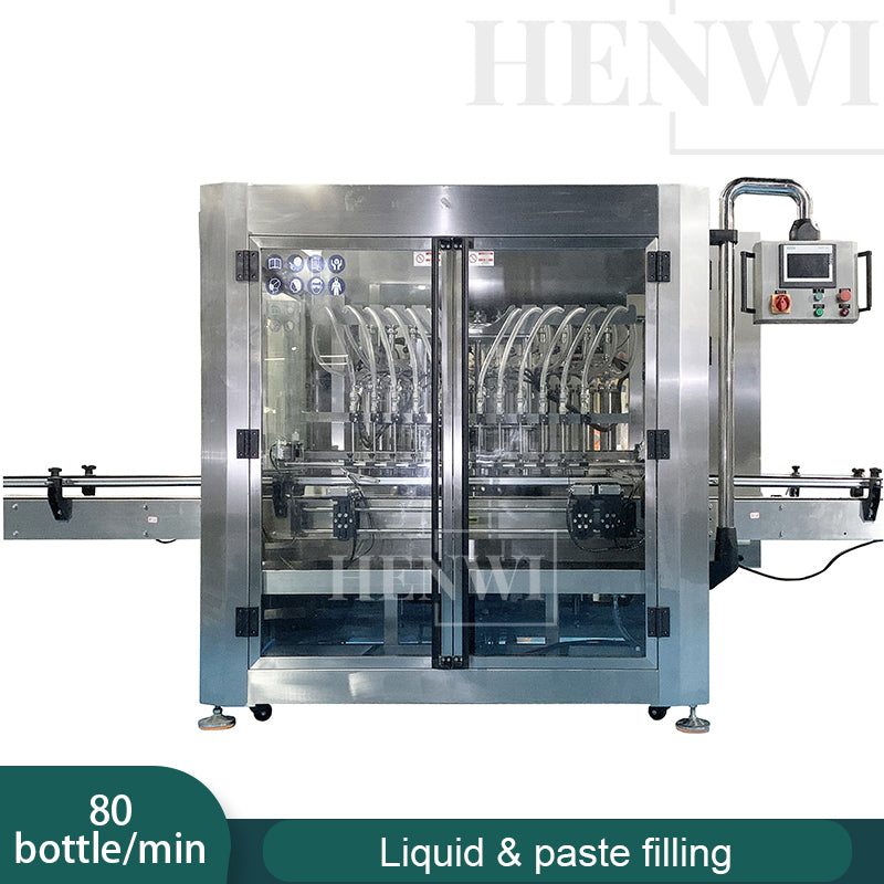 Henwi HWFM-P-12 Twelve Nozzles Automatic Liquid Bottling Filling Packing Machine 12 Heads Bottle Filler