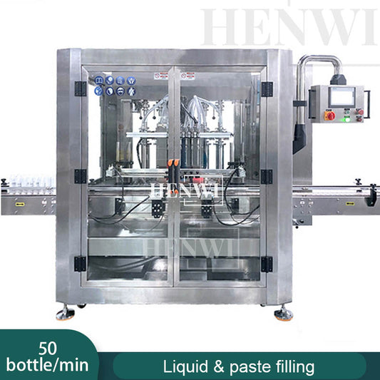 Henwi HWFM-P-6 Six Nozzles Automatic Liquid Bottling Filling Packing Machine 6 Heads Bottle Filler