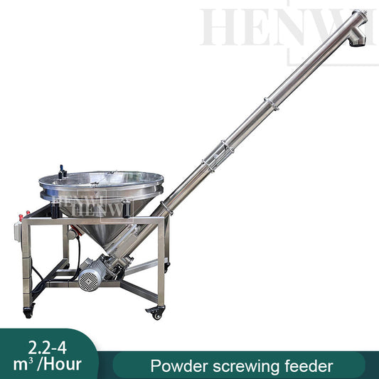 Henwi HWFM-Powder Screwing Feeder Milk Coffee Tea Spice Pepper Powder Seasoning Grain Plant Food Cosmetics Granule Screw Feeding Machine